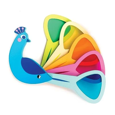 Image of Tender Leaf Toys colour Me Happy Wooden child educational development (Rainbow Peacock)