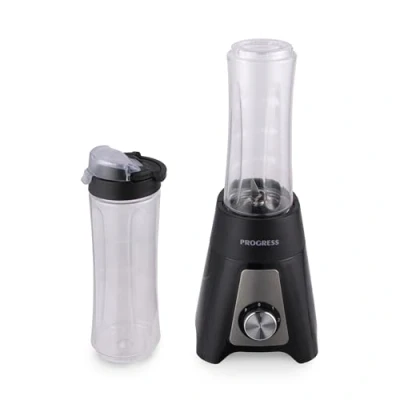 Image of Progress EK5883P Personal Blender Electric Smoothie Maker, 600ml Capacity, 2 Speed Settings with Pulse Function, Includes Portable Sports Bottles, Easy Drink Lid, Ideal for Protein Shakes, 400W