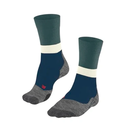 Image of FALKE Men&#039;s TK2 Explore M So Wool Thick Anti Blister 1 Pair Hiking Socks, Green Peacock 7373 O, 5.5 7.5
