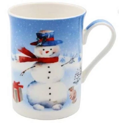 Image of The Leonardo Collection LP51908 Christmas Snowman Mug, Fine China, Multicolour, 11x8x10cm