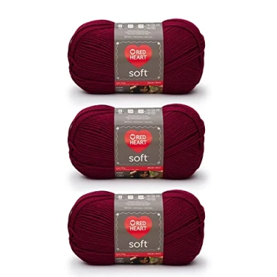 Image of Red Heart Soft Yarn, 3 Pack, Wine Count