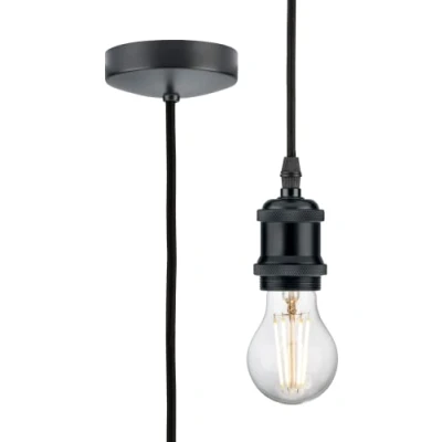 Image of KnightsBridge 1.8m E27 Vintage Pendant Set Anthracite