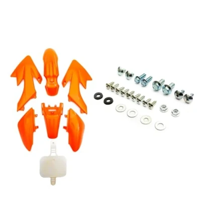 Image of Orange Plastic Fairings Set With Fixing Bolts Compatible Replacement CRF50 Pit Bike Dirt 50cc 110cc 120cc 125cc