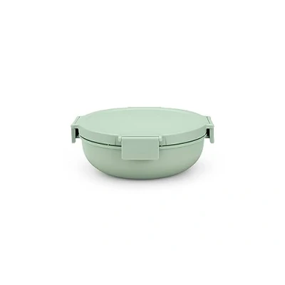 Image of Brabantia Make &amp; Take Salad Bowl 1.3L Removable Tray for Toppings Dressing Airtight Closure Leakproof Secure Click Closing Suitable Freezer Dishwasher Microwave Safe Jade Green
