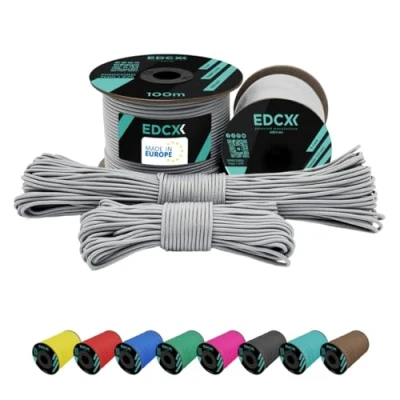 Image of EdcX 2 mm Nylon Paracord 275 (15, 30, 50 and 100 m) 100% rope, 3 Strand cord, cord in Many Colours (White, 30