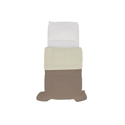 Image of Italian Bed Linen SOGNI E CAPRICCI Two Tone Summer Quilt, Turtledove/Cream 150 x 200 cm