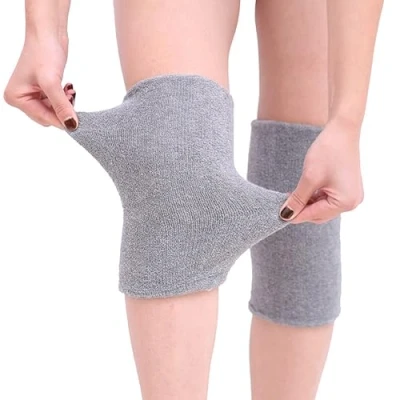 Image of Thick Terry Knee Warmer Stretchy Knit Arthritic Sleeve Cosy Night Sleep Wrap Pad Brace Support Band Pain Relief Warming Knees Braces Best for Cold Problems, Elders Gift