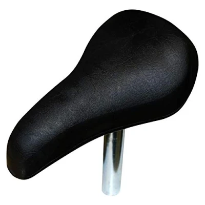 Image of cyclingcolors KIDS BIKE SADDLE COMFORT BLACK PINK WITH SEATPOST 22MM DESIGN SOFT TOUCH FOAM (Black)