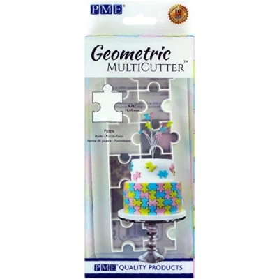 Image of PME GMC151 Geometric MultiCutter for Cake Design Puzzle, Small Size, 0.75 Inch, White