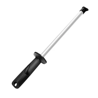 Image of SHARPAL 118N Ceramic Knife Sharpener Sharpening Rod, Honing Steel with Anti Breaking Cap 25 cm / 10 Inch (Pure 3000 Grit) Black and White