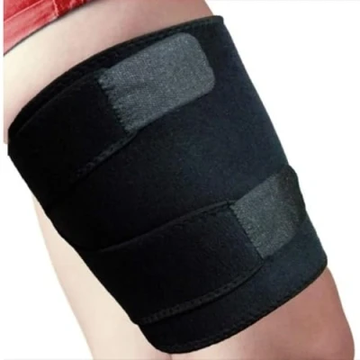 Image of Stone and Clark Adjustable Thigh Brace Support Non Slip, Breathable Neoprene Compression Wrap for Men Women Quadriceps Hamstring Sleeve with Velcro Straps