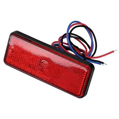 Image of Keenso Universal 24LED Turn Signal Light, 12V Tail brake Stop Lamp light Rectangle for Scooters ATVs Moped Bicycles Tricycles (Red) motorcycle lights