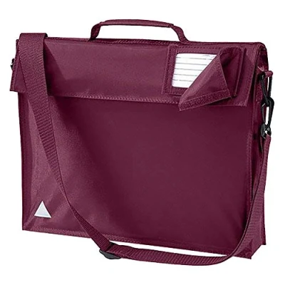 Image of Quadra Junior Book Bag with Strap in Burgundy