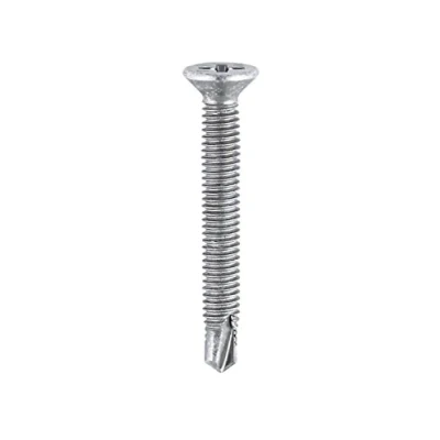 Image of TIMco 151Z BZP PVC Countersunk Self Drilling Screw 4 x 19 Zinc (Box of 1000)