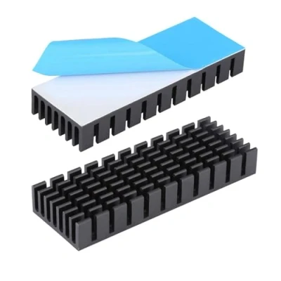 Image of Awxlumv 2PCS Heat Sink 70x25x10mm / 2.8 x 1 0.4inch + Thermal Conductive Adhesive Tape Alumnum Heatsink 70mm Radiator Cooler Cooling Fins for Chip VGA RAM Electronics CPU Gpu Led