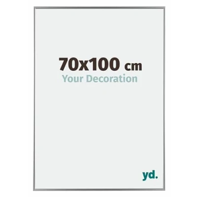 Image of Your Decoration Picture Frame 70x100 cm Decorative Wall in Plastic with Plexiglas Glass Antireflection Excellent Quality Silver High Gloss Evry