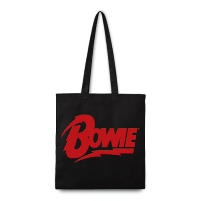 Image of Rocksax David Bowie Tote Bag Logo, Black,