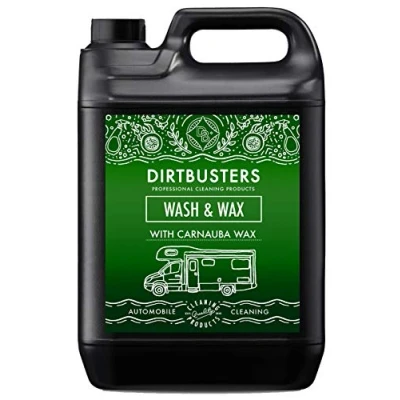 Image of Dirtbusters Caravan Cleaner Car Wash &amp; Wax, Concentrated Shampoo With Carnauba, For Exterior Clean Of Motorhome, Campervan, Van, Static Home Vehicles (5L)