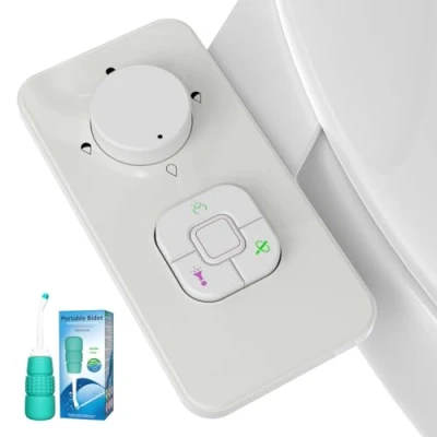 Image of Bidet Attachment for Toilet UK Kit with Portable Non Electric Pressure Controls Seat Adjustable Self Cleaning Dual Nozzles Frontal &amp; Rear Wash Cold Water