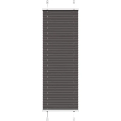 Image of vidaXL Pleated Blind Black 45x150 cm Fabric Width 44.4 Polyester