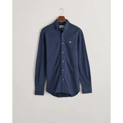 Image of GANT Men&#039;s REG Jersey Pique Shirt Dress, Marine, 3XL