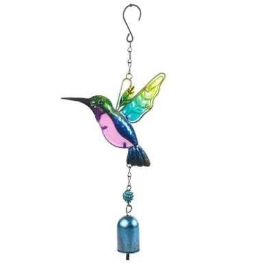 Image of Hummingbird Wind Chime, Blue Bird Chimes Outdoor Chime Garden Backyard Church Hanging Decor