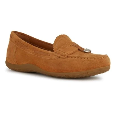 Image of Geox Women&#039;s D Vega Moc A Moccasin, Cognac, 4.5 UK