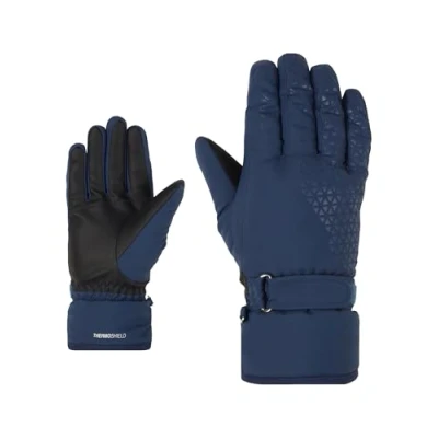 Image of Ziener Women&#039;s KISAR Ski Gloves/Winter Sports Waterproof, PFC Free, Dark Navy, 8