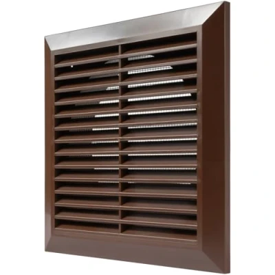 Image of Vent Systems Ø6&quot; Duct 8&quot; x Inch Brown Air Cover Bathroom Exhaust Pipe Louvered Outdoor Dryer Ø150 mm (200 200 mm)