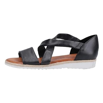 Image of Hush Puppies Women&#039;s Gemma Espadrille Wedge Sandal, Black, 3 UK
