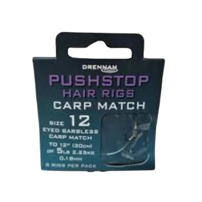 Image of DRENNAN CARP MATCH QUICKSTOP HAIR RIGS SIZE 12 HNQCMA012