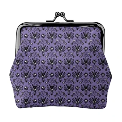 Image of Haunted Mansion Coin Purse Kiss Lock Pu Leather Mini Pouch Wallet Change Bag for Women Girls Kids
