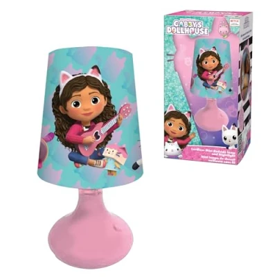 Image of Lexibook, Gabby&#039;s Dollhouse, mini bedside lamp and wireless nightlight, Pink/blue, MLT10GDH