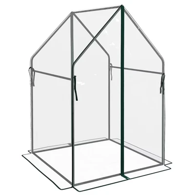 Image of Outsunny Portable Mini Greenhouse with 2 Zipped Doors Tomato Growhouse 90 x 145cm