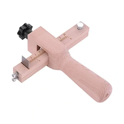 Image of Walfront Leather Craftool Adjustable Wood Strip and Strap Cutter Hand Cutting Tool With Blades