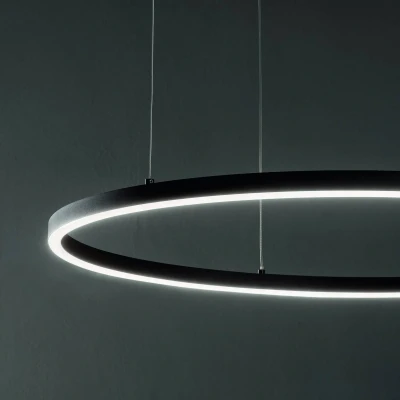 Image of Oracle Slim 90cm Non Dim 3000K Round Integrated LED Ceiling Pendant Lamp White