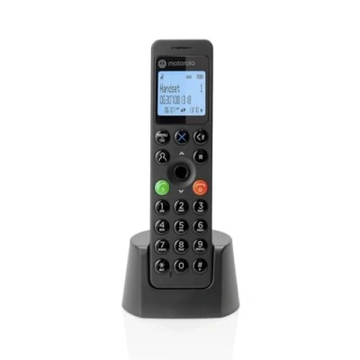 Image of Motorola DOT2 SERIES Digital Cordless Phone with Answering Machine, Hands free Speakerphone, Call Blocking, Caller ID, Up to100 Name and Number Phonebook, Black