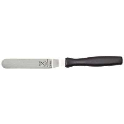 Image of Mercer Culinary M18830P Offset Spatula, 4 1/4&quot;, Stainless Steel, Black by