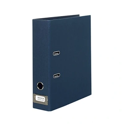 Image of Rössler SOHO 80mm Spine A4 Lever Arch File with Metal Index Holder Navy Blue