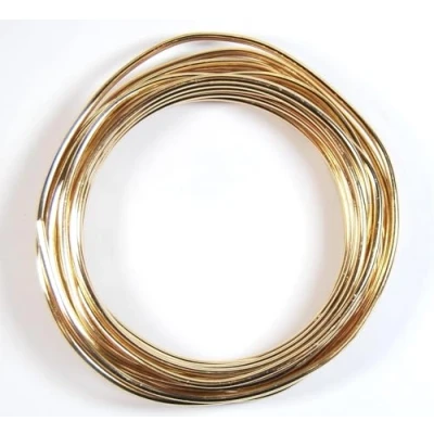 Image of celloexpress Aluminium Craft Wire 3mm x 5m (Diameter Length) 9 Guage (Champagne Yellow)