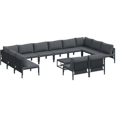 Image of Vidaxl Garden Sofa Set 13 pcs Anthracite Steel