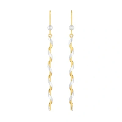Image of Carissima Gold Women&#039;s 9ct 2 Colour Twist Drop Earrings