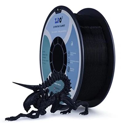 Image of ZIRO PLA Filament 1.75mm, 3D Printer PRO Basic Color Series 1.75MM 1kg (2.2lbs), Dimensional Accuracy +/ 0.03mm, Black