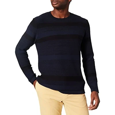 Image of Casual Friday Men&#039;s Karl Space Dyed Knit with Structure Sweater, 193923/Navy Blazer, S