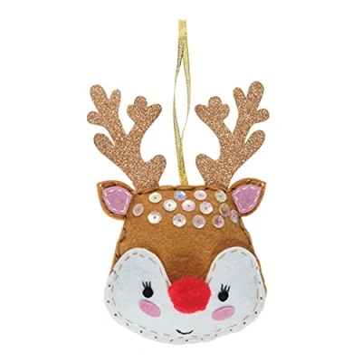 Image of Trimits Christmas Felt Decoration Kits, 9 x 14cm, Reindeer