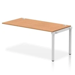 Image of Impulse Bench Single Row Ext Kit 1600 Silver Frame Desk Oak
