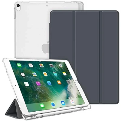 Image of FINTIE Case Compatible with iPad Air 3rd Generation (2019)/ Pro 10.5 (2017) Lightweight Standing Slim Shell Frosted Back Cover, Auto Wake/Sleep, w/Pencil Holder, Space Grey