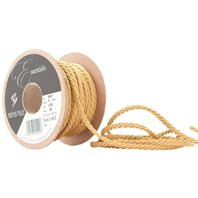 Image of Berisfords 5 mm x 20 m Barley Twist Rope, Honey Gold