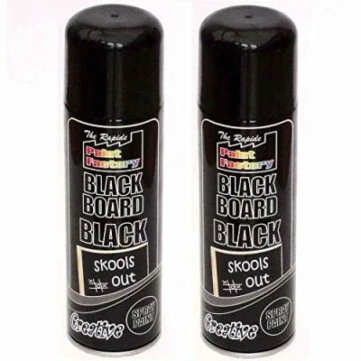 Image of Ik Onkar 2x 250ml Blackboard Black Chalk Board Chalkboard Spray Paint Can Matt School