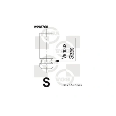 Image of 30777328 Exhaust Valve BGA V998768 30mm FORD: C Max, MONDEO 3 Kombi, FIESTA 5